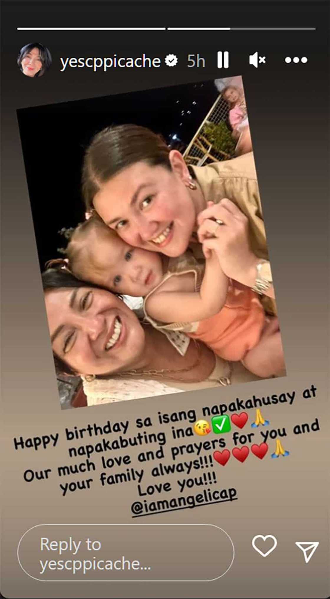 Cherry Pie Picache, nagpost rin ng birthday message para kay Angelica Panganiban: “Love and prayers”