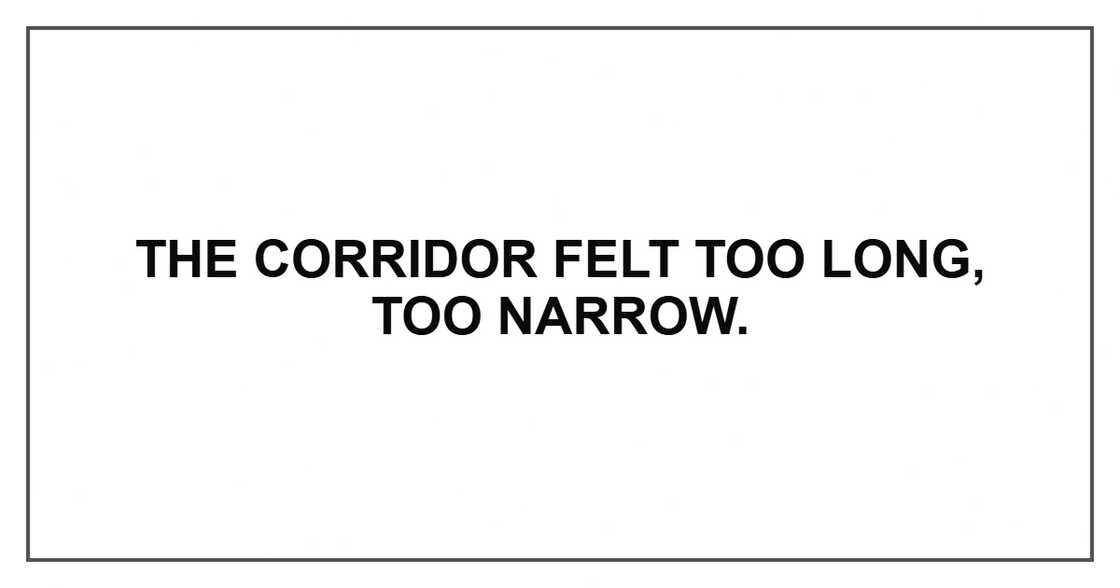 The corridor felt too long, too narrow.