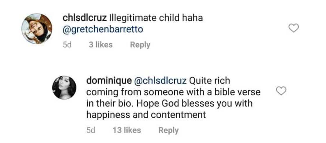 Dominique Cojuangco responds to netizen who called her ‘illegitimate child’