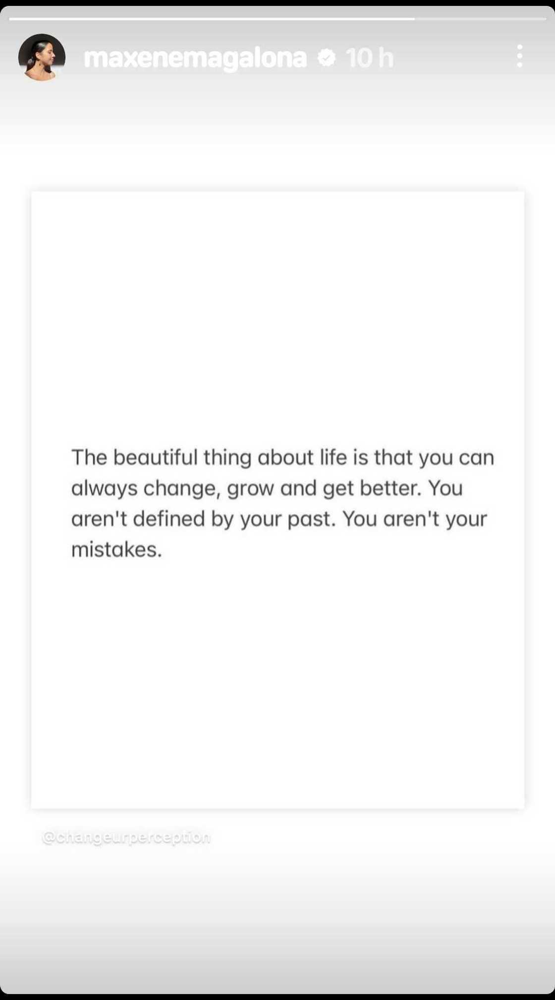 Maxene Magalona reshares meaningful quote: “You aren't your mistakes” Maxene Magalona reshares meaningful quote: “You aren't your mistakes”