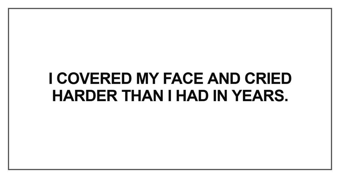 I covered my face and cried harder