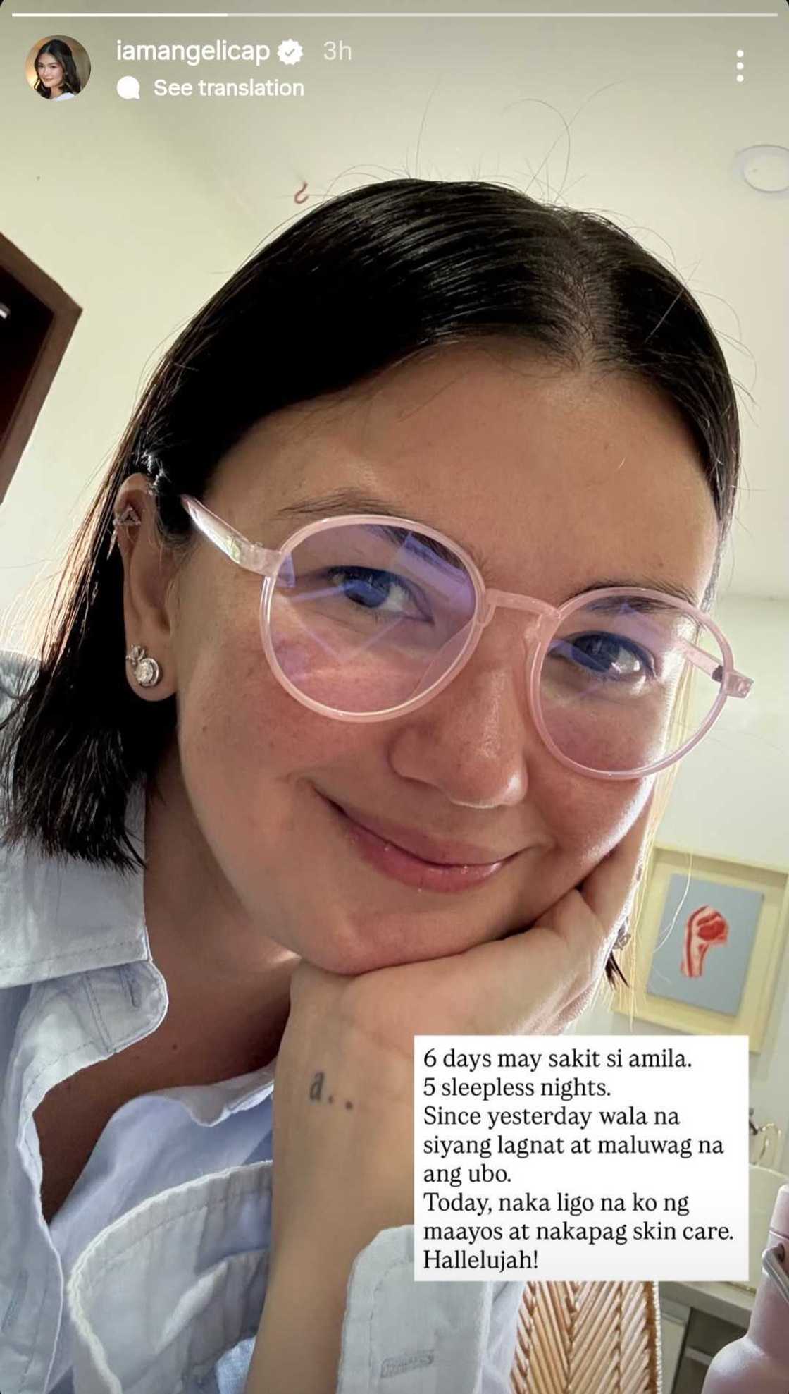 Angelica Panganiban, nag-open up tungkol sa kanyang "5 sleepless nights" nang magkasakit si Amila Angelica Panganiban, nag-open up tungkol sa kanyang "5 sleepless nights" nang magkasakit si Amila