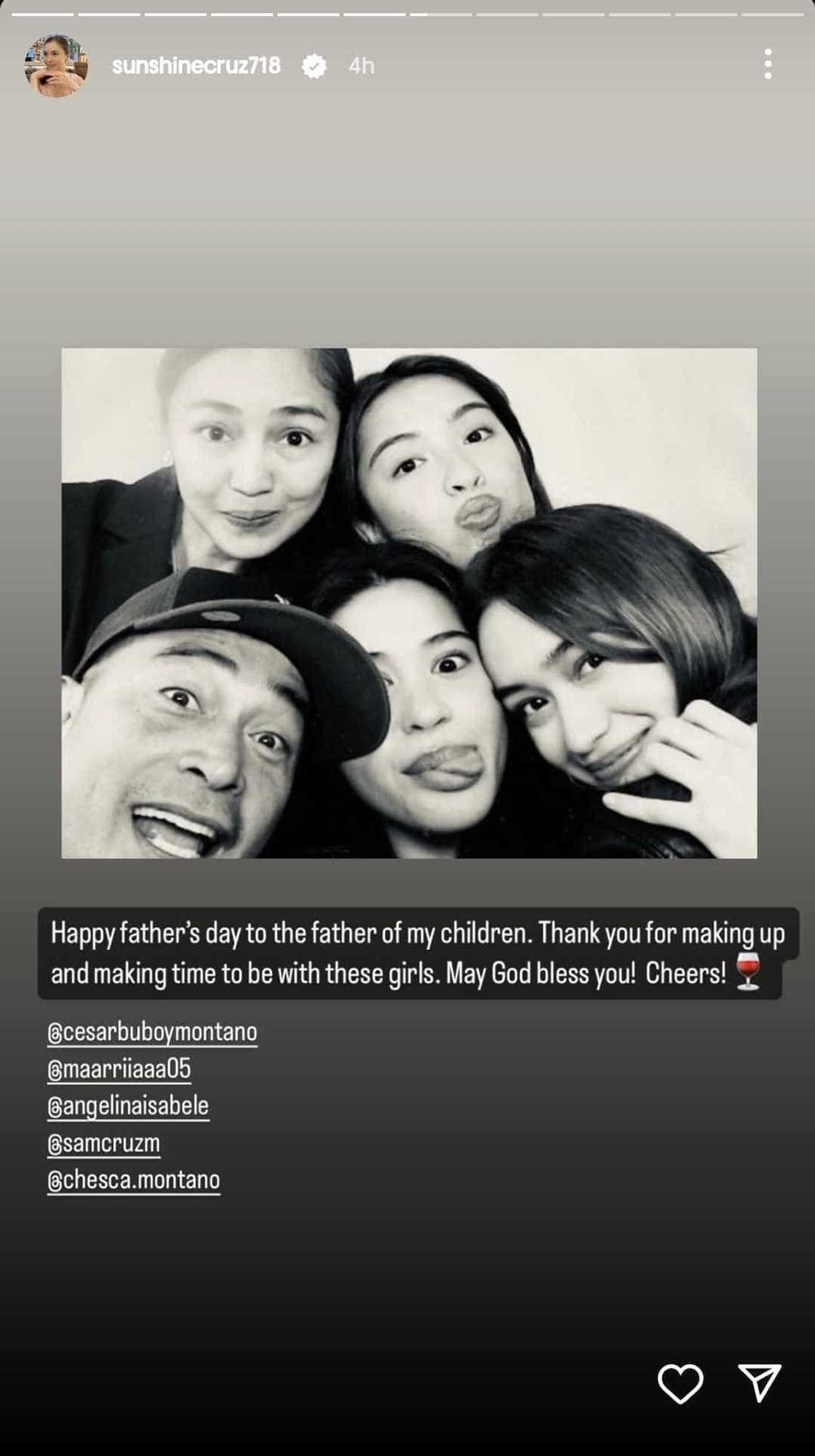 Sunshine Cruz, binati si Cesar Montano ngayong Father's Day Sunshine Cruz, binati si Cesar Montano ngayong Father's Day