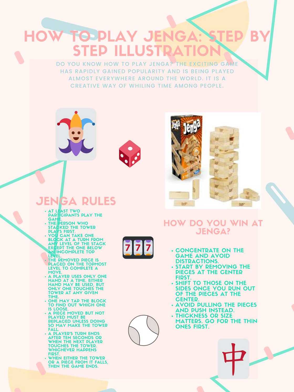 How to play Jenga: step by step illustration How to play Jenga: step by step illustration