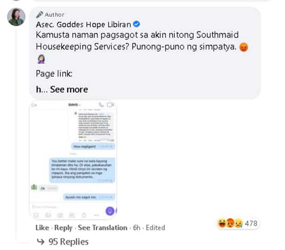 Asec. Libiran, nawindang sa sagot ng agency na pinanggalingan ng maid na umano'y nagnakaw Asec. Libiran, nawindang sa sagot ng agency na pinanggalingan ng maid na umano'y nagnakaw
