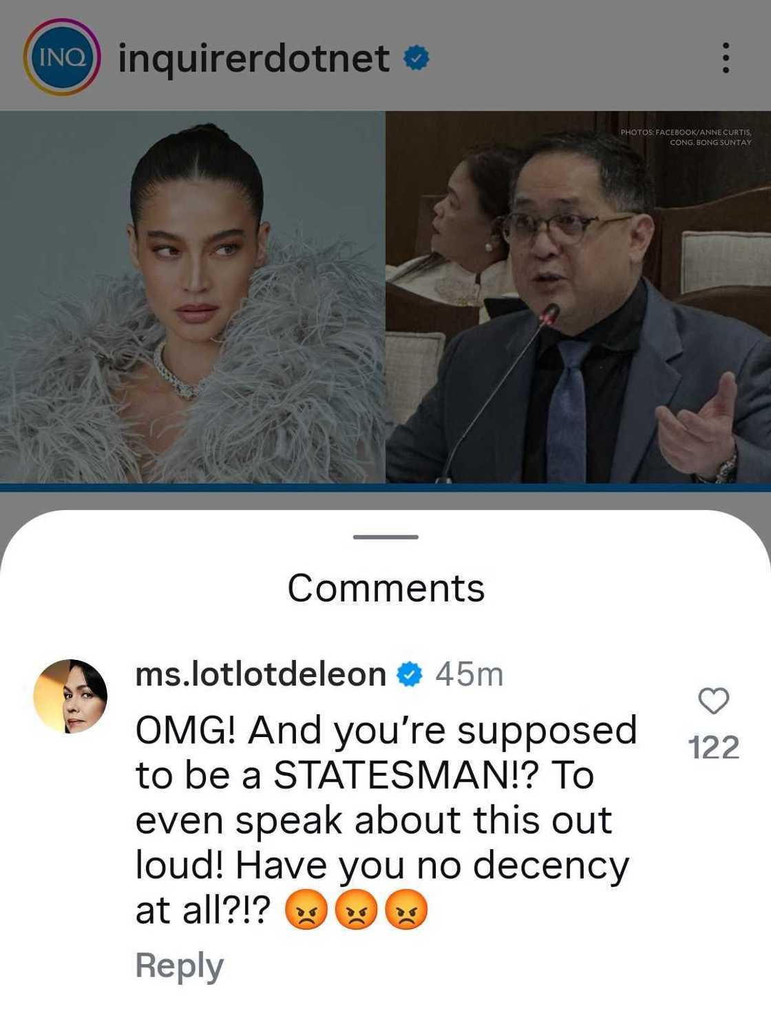 Lotlot De Leon, nag-react sa kontrobersiyal na pahayag ni Bong Suntay ukol kay Anne Curtis Lotlot De Leon, nag-react sa kontrobersiyal na pahayag ni Bong Suntay ukol kay Anne Curtis