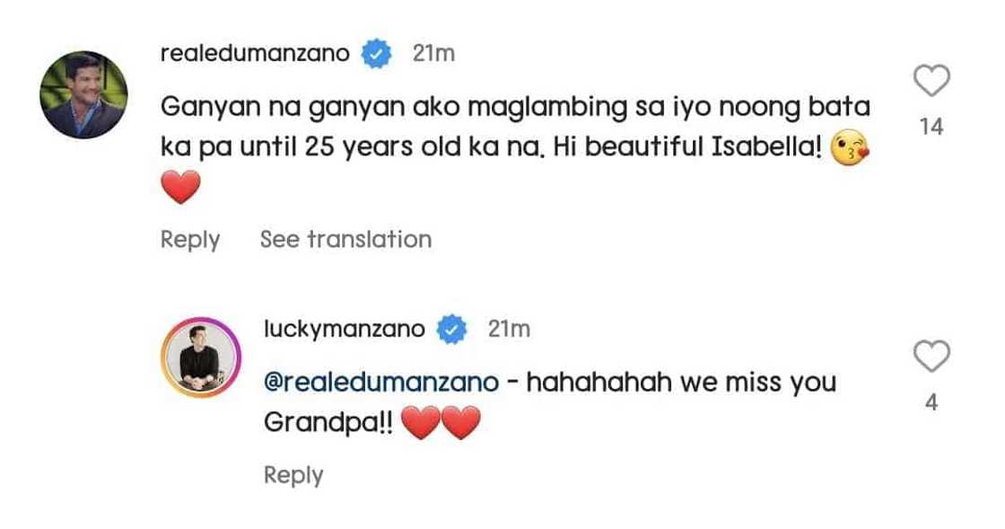 Edu Manzano, inalala ang pagiging ama kay Luis Manzano nang makita ang post kay Isabella