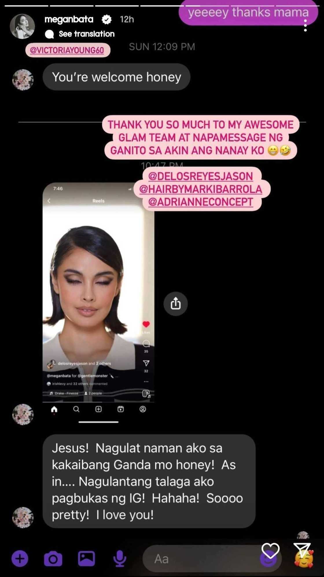 Ina ni Megan Young, biglang napa-message sa anak ukol sa kanyang glam video Ina ni Megan Young, biglang napa-message sa anak ukol sa kanyang glam video