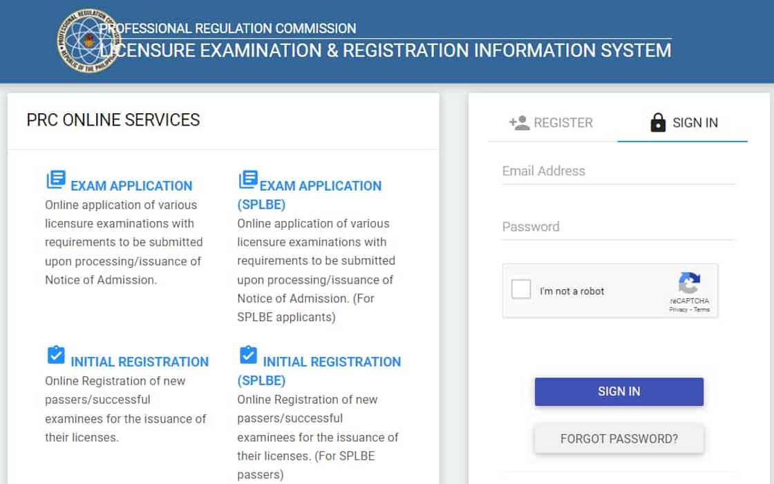 PRC LERIS account log in PRC LERIS account log in