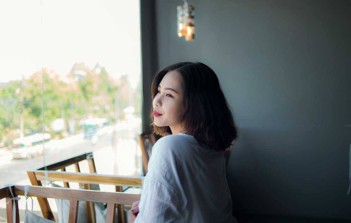 A woman reflecting on her life