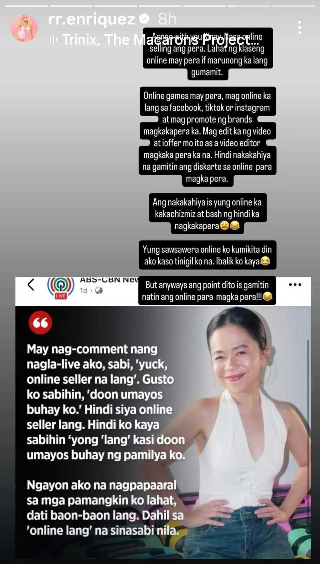 RR Enriquez, ipinagtanggol si Kiray Celis matapos batikusin dahil sa pag-online selling RR Enriquez, ipinagtanggol si Kiray Celis matapos batikusin dahil sa pag-online selling