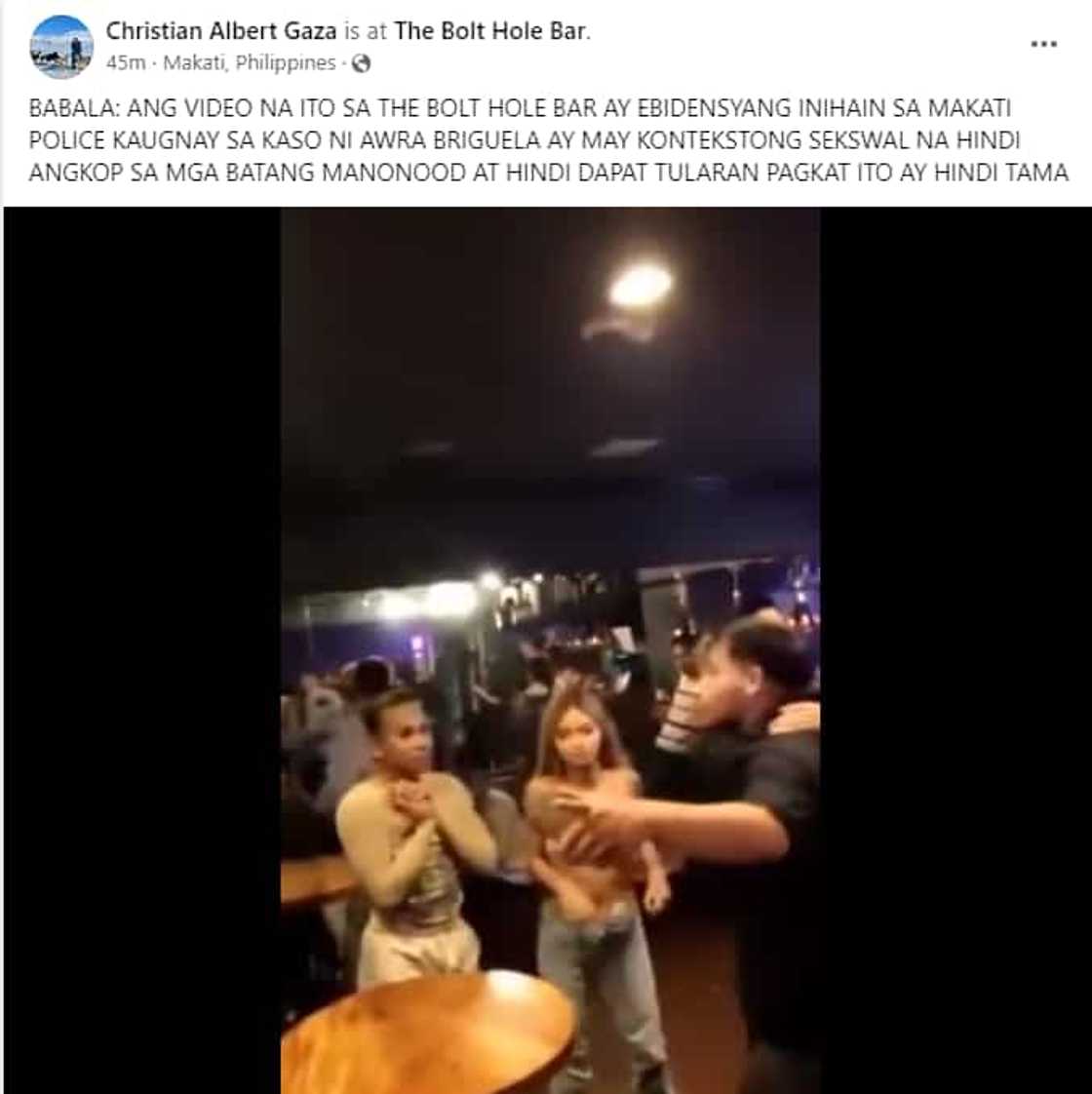 Xian Gaza, naglabas ng CCTV footage mula sa 'The Bolthole Bar' Xian Gaza, naglabas ng CCTV footage mula sa 'The Bolthole Bar'