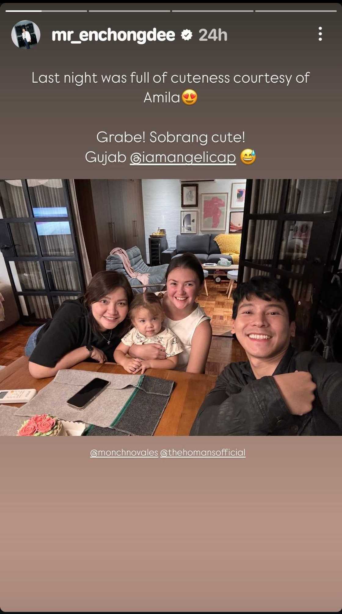 Enchong Dee, ipinasilip ang bonding moment niya kasama sina Angelica Panganiban, Baby Amila Enchong Dee, ipinasilip ang bonding moment niya kasama sina Angelica Panganiban, Baby Amila