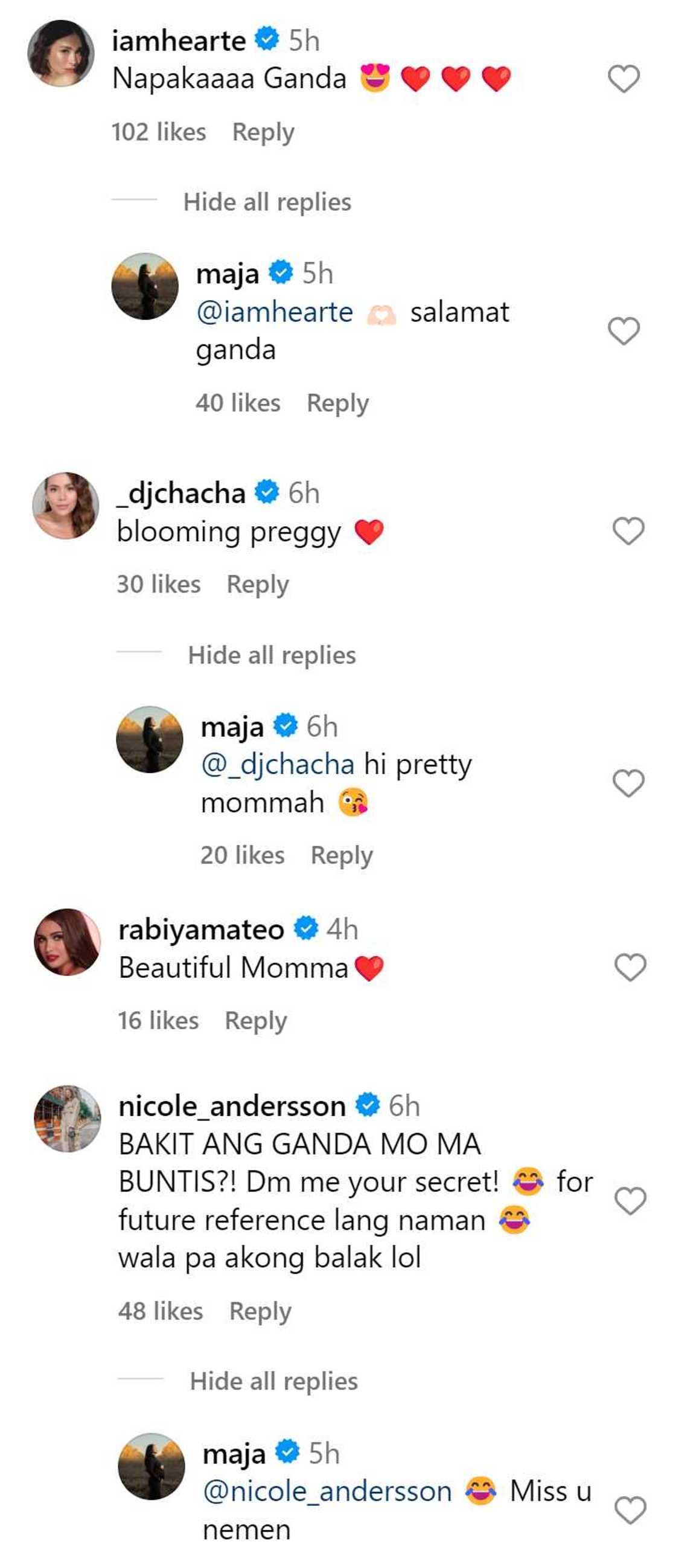 Heart Evangelista, other celebs gush over video of Maja Salvador flaunting her baby bump Heart Evangelista, other celebs gush over video of Maja Salvador flaunting her baby bump