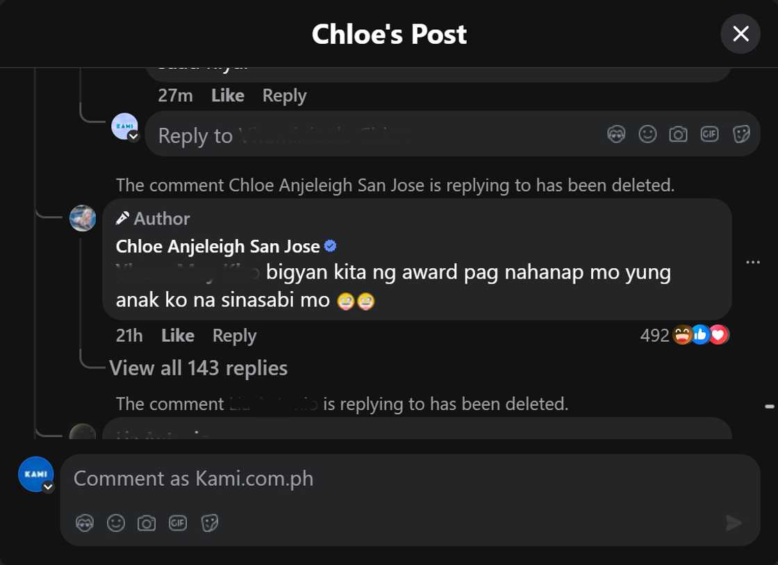 Chloe San Jose, sinupalpal netizen na inakusahan siyang may anak na