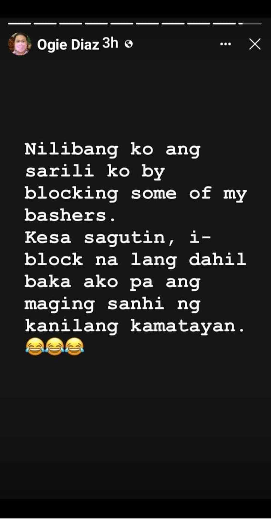 Ogie Diaz, may prangkang post ukol sa pag-block ng bashers sa social media