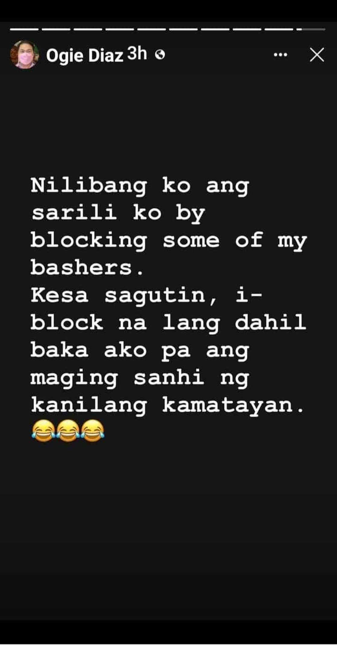 Ogie Diaz, may prangkang post ukol sa pag-block ng bashers sa social media Ogie Diaz, may prangkang post ukol sa pag-block ng bashers sa social media