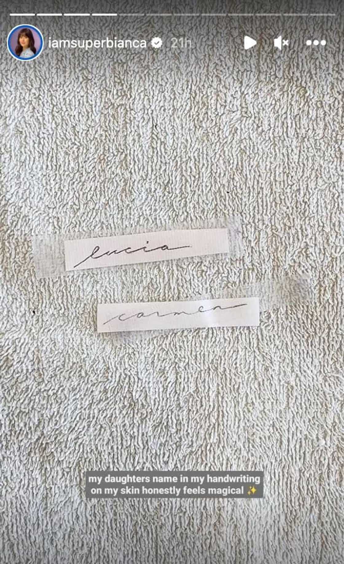 Bianca Gonzalez, pagpapa-tattoo ng pangalan ng mga anak ang birthday gift sa sarili: “Feels magical” Bianca Gonzalez, pagpapa-tattoo ng pangalan ng mga anak ang birthday gift sa sarili: “Feels magical”