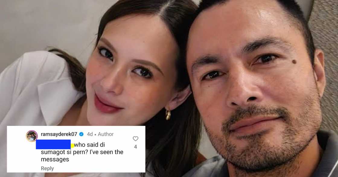 Derek Ramsay, nanindigang sumagot ang kaibigang si Pernilla sa message ni Andi