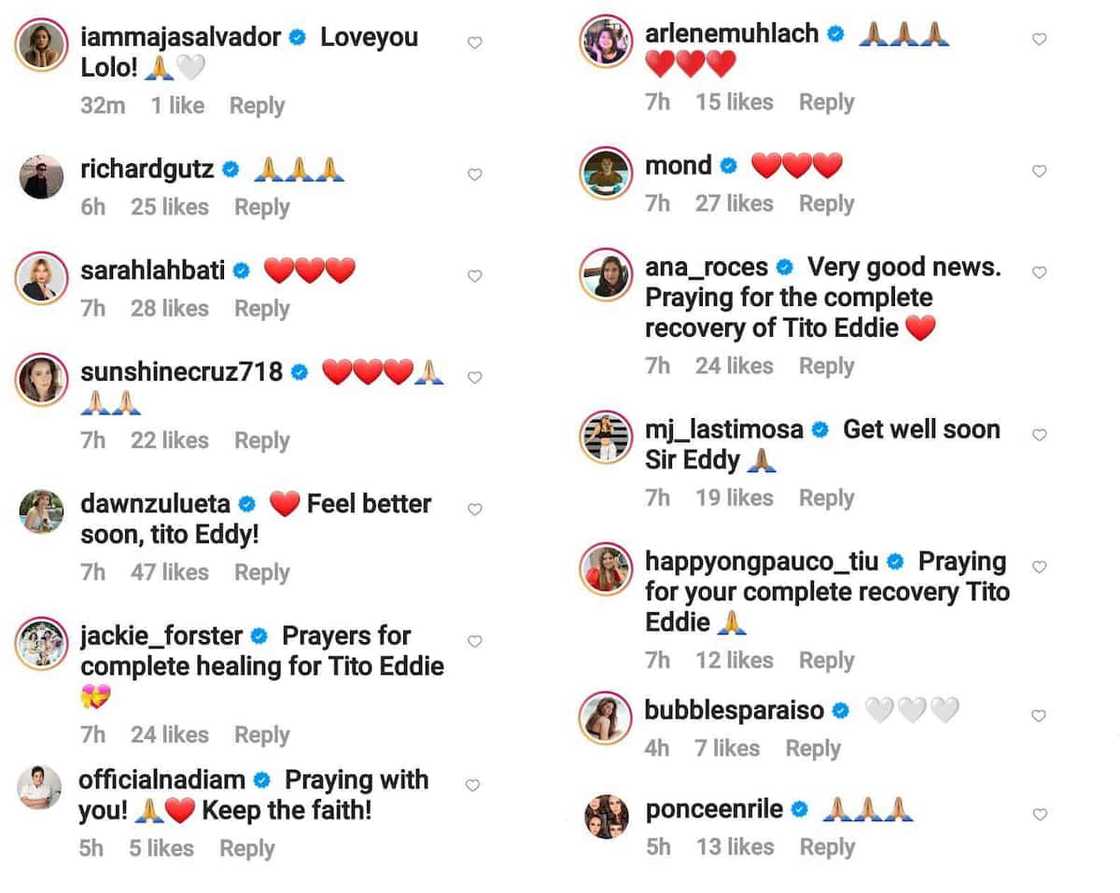 Eddie Gutierrez receives prayers and well wishes from celebrities after his operation Eddie Gutierrez receives prayers and well wishes from celebrities after his operation
