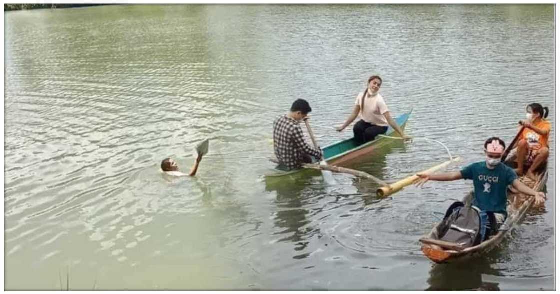 Trending na buwis-buhay na paglangoy ng teacher sa ilog, usap-usapan