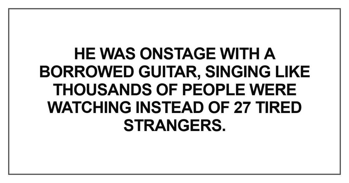 He was onstage with a borrowed guitar