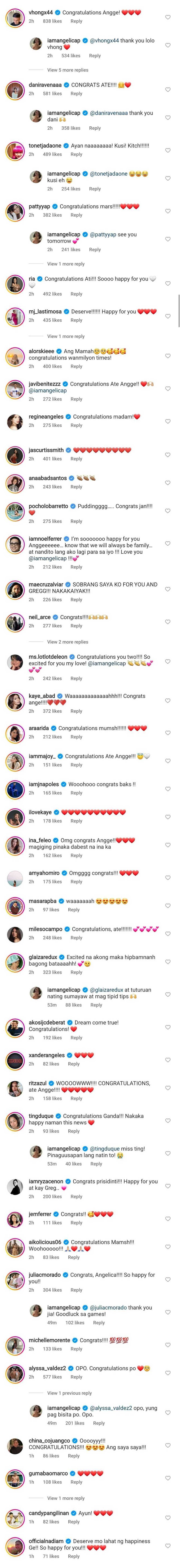 Celebrities react to Angelica Panganiban's pregnancy reveal on social media Celebrities react to Angelica Panganiban's pregnancy reveal on social media