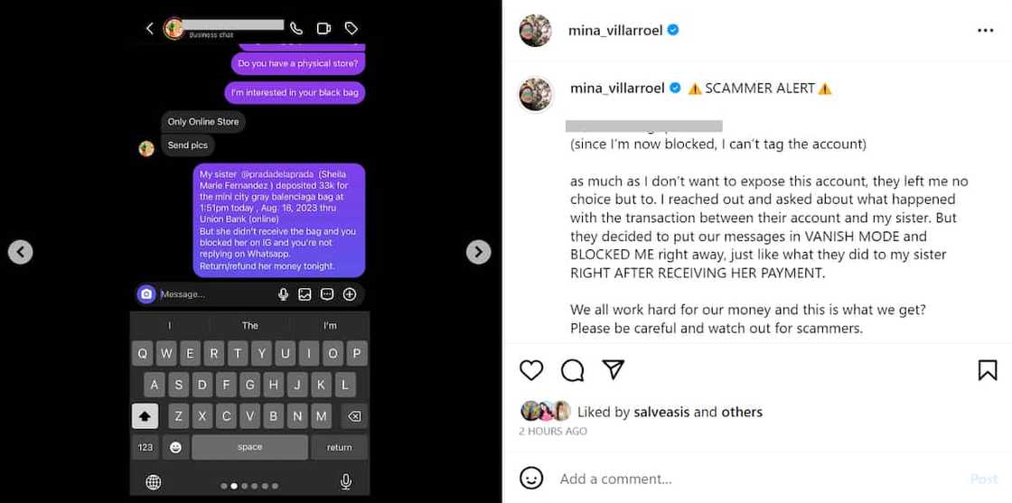 Carmina Villarroel, ipinakita ang convo niya sa nang-scam umano sa kapatid: “My sister deposited 33k”