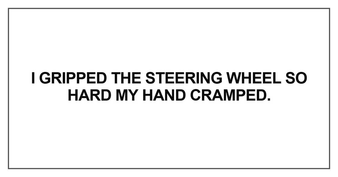 I gripped the steering wheel I gripped the steering wheel