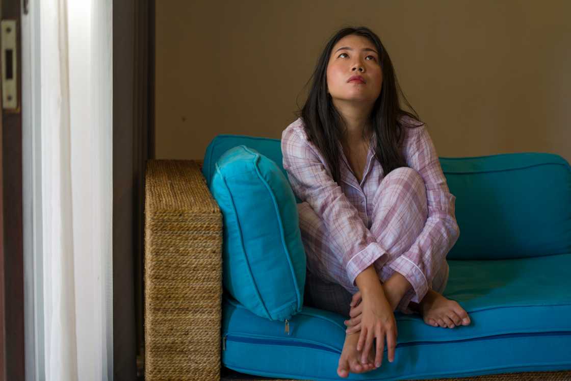 Asian Korean woman in pajamas