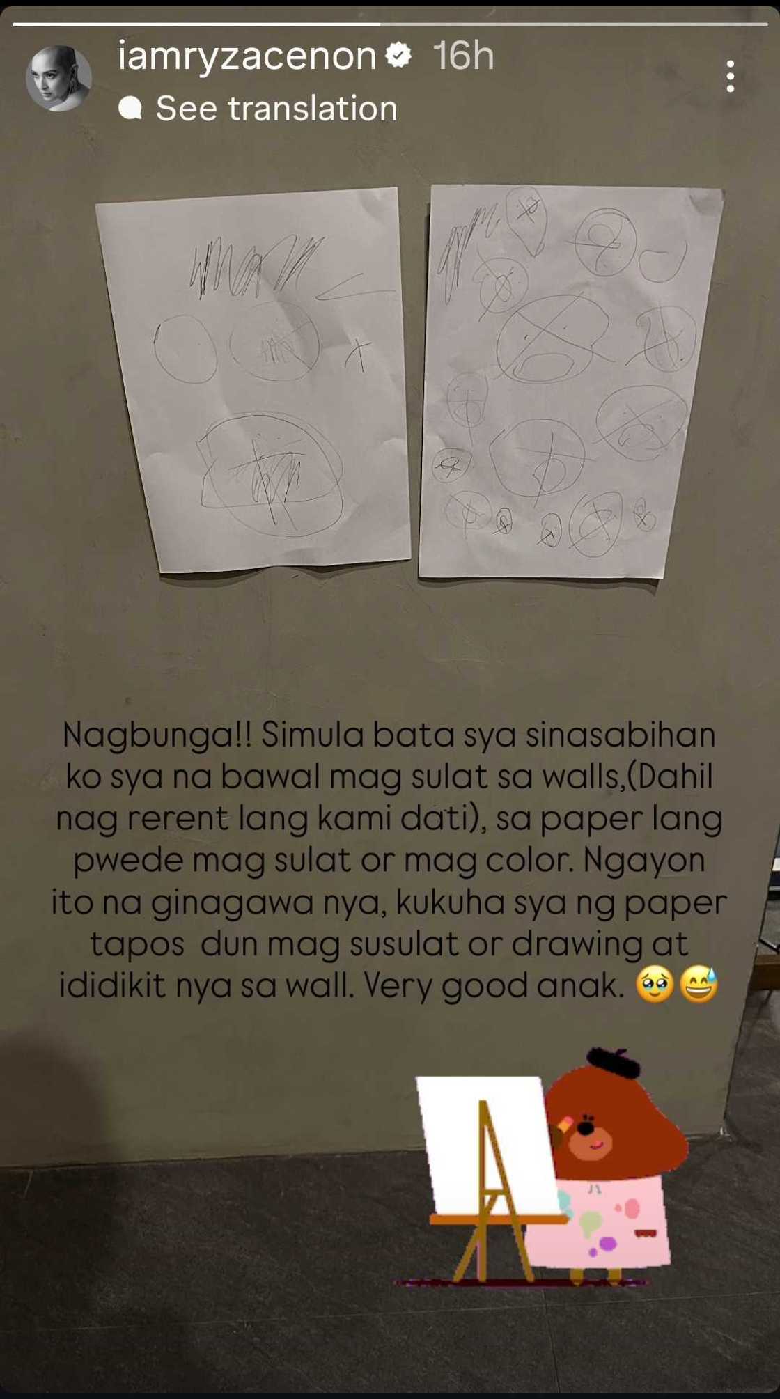 Ryza Cenon praises son Night’s discipline and artistic habit: “Nagbunga!”