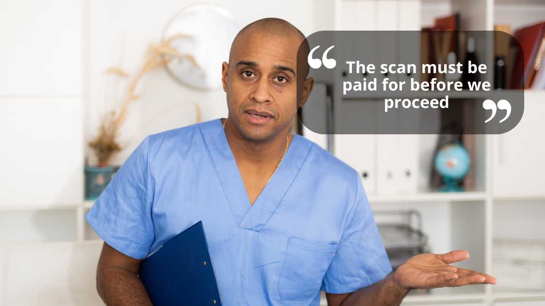 A nurse talking to a patient A nurse talking to a patient