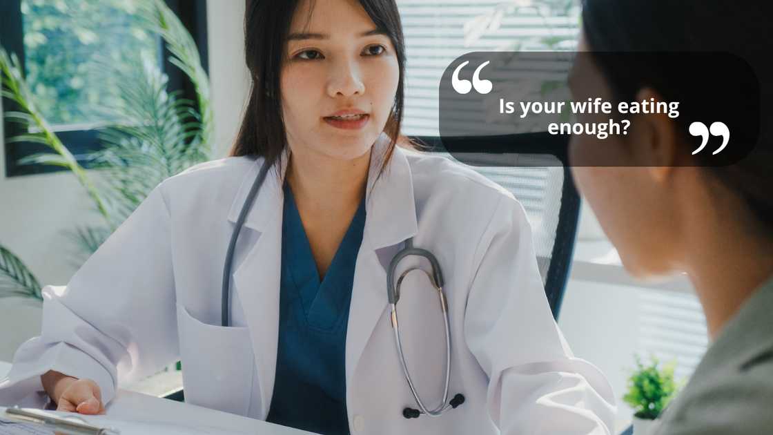 A nurse talking to a patient A nurse talking to a patient