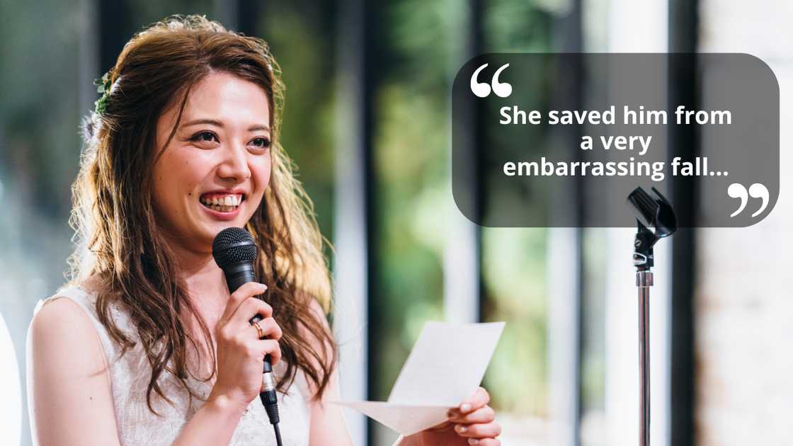 A woman giving a speech