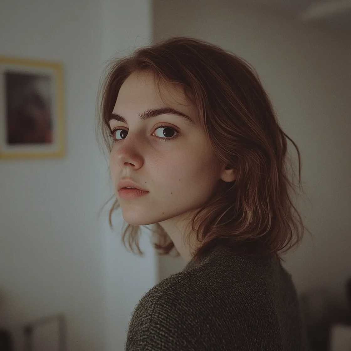 A side view of a young woman A side view of a young woman