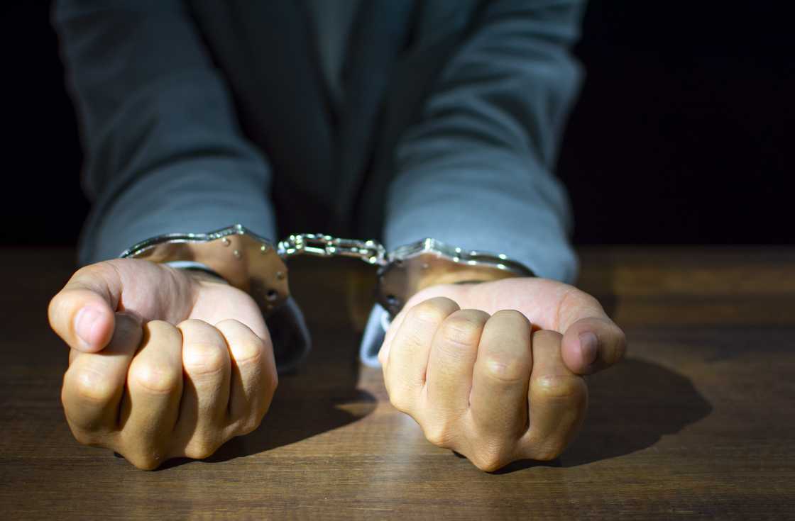 A man in handcuffs