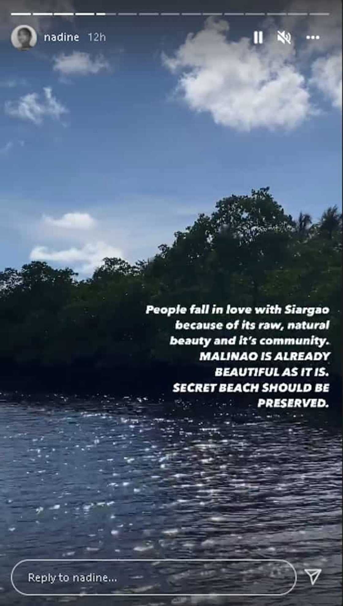 Nadine Lustre, ibinahagi umano'y pagtutol ng taga-Siargao sa pina-fast track na ipapatayong P144-Milyong tulay Nadine Lustre, ibinahagi umano'y pagtutol ng taga-Siargao sa pina-fast track na ipapatayong P144-Milyong tulay