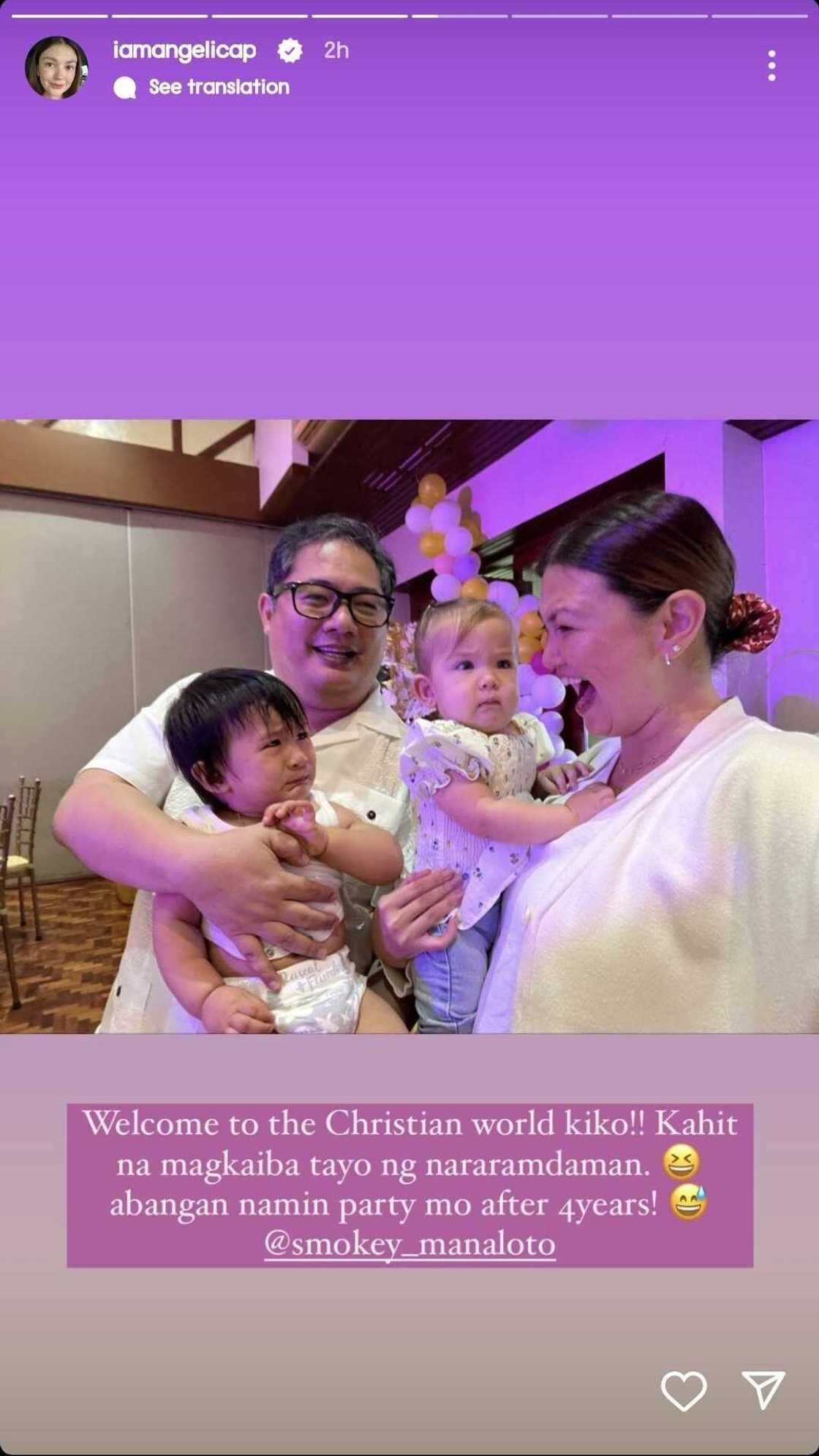 Angelica Panganiban shares hilarious snaps from Christening of Smokey Manaloto's son Angelica Panganiban shares hilarious snaps from Christening of Smokey Manaloto's son