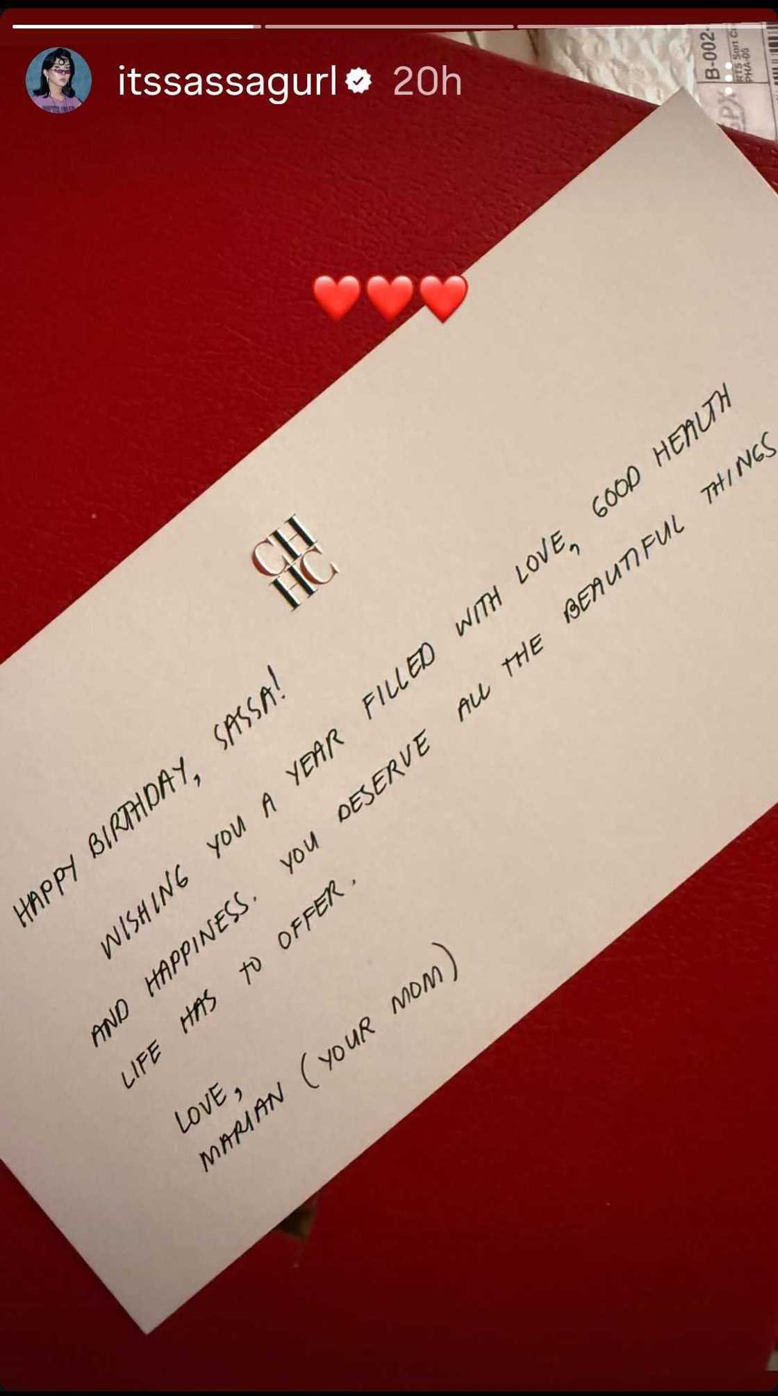 Sassa Gurl receives special birthday present from Marian Rivera