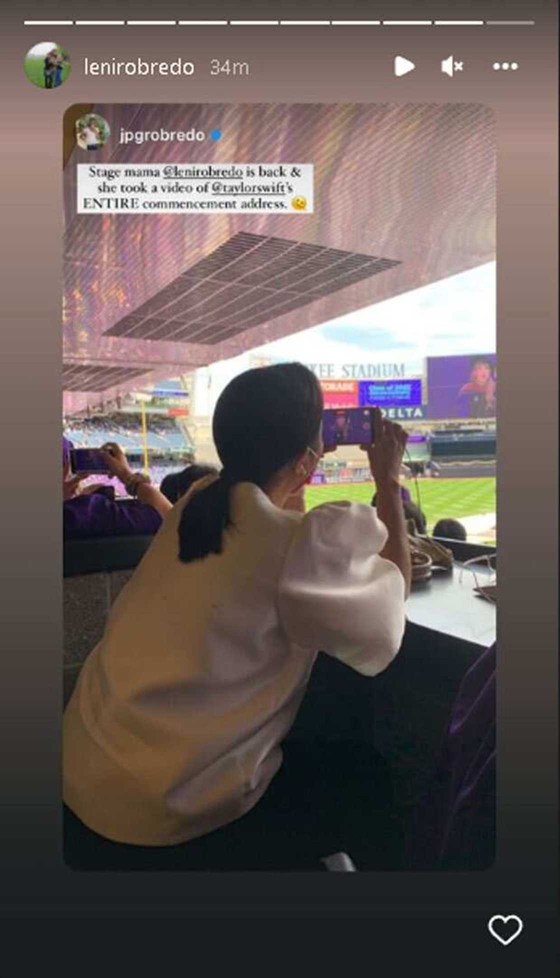 VP Leni Robredo, nag-fangirl kay Taylor Swift, ni-record buong speech sa graduation ni Jillian VP Leni Robredo, nag-fangirl kay Taylor Swift, ni-record buong speech sa graduation ni Jillian