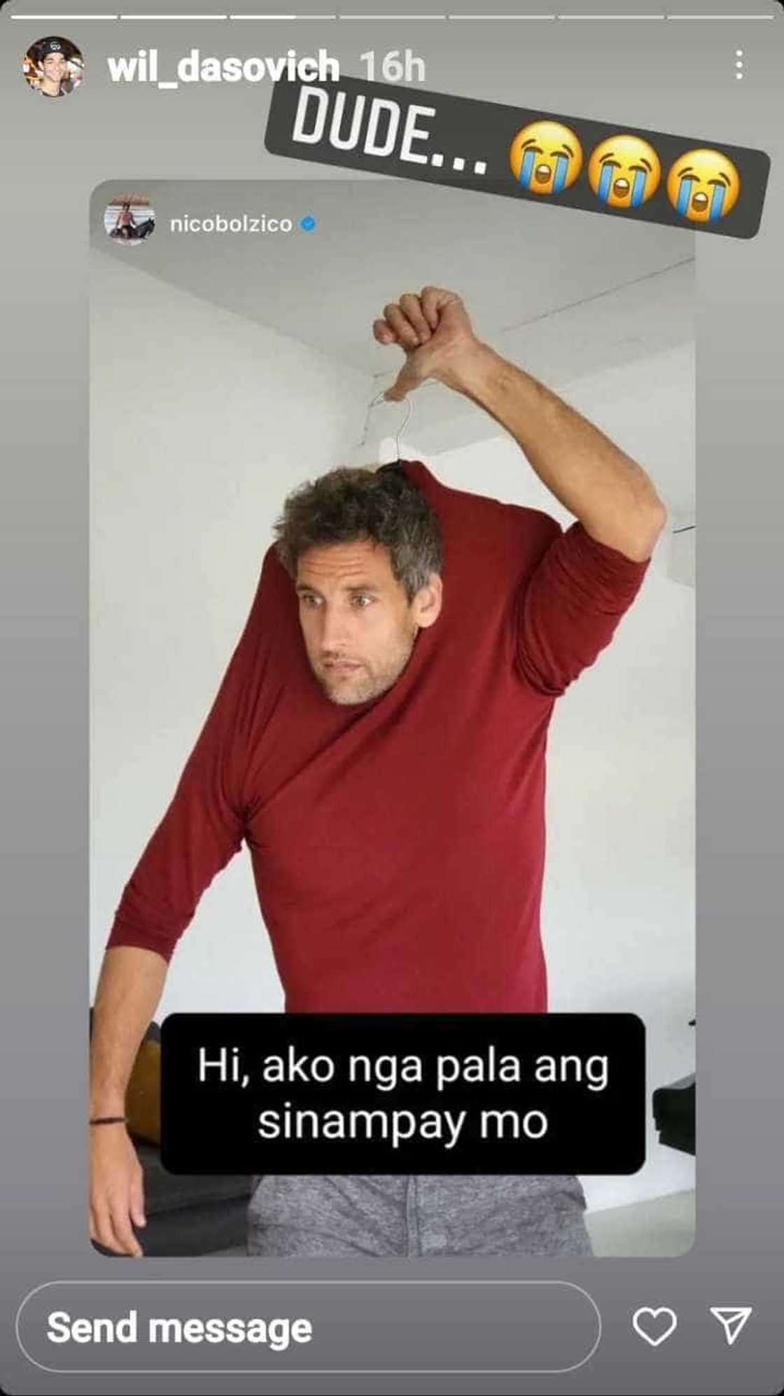 Wil Dasovich sa ‘sinampay’ post ni Nico Bolzico: “may pahabol pa” Wil Dasovich sa ‘sinampay’ post ni Nico Bolzico: “may pahabol pa”