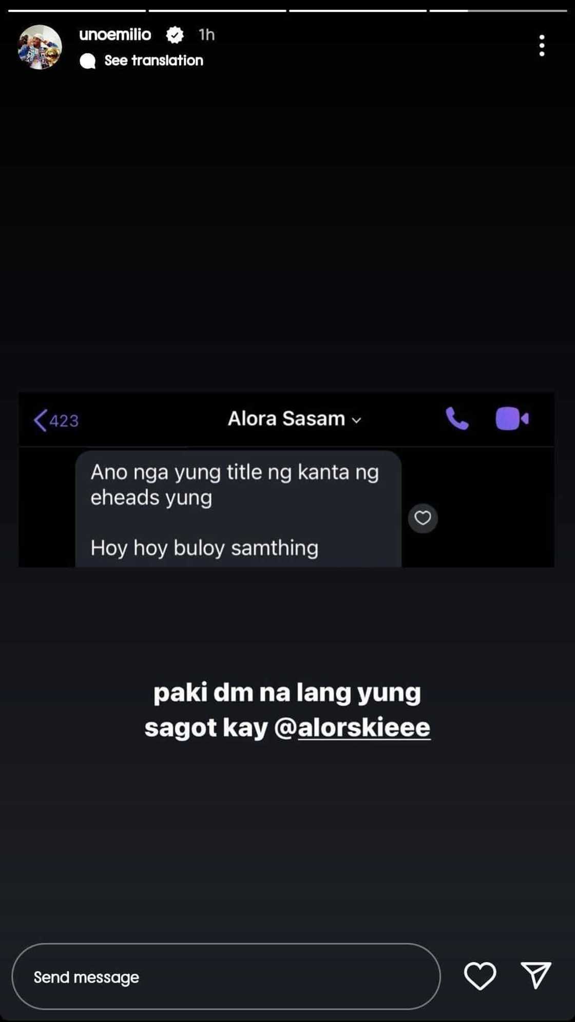 Jake Ejercito, ipinakita ang nakakaaliw na message ni Alora Sasam: "Paki-DM na lang yung sagot"