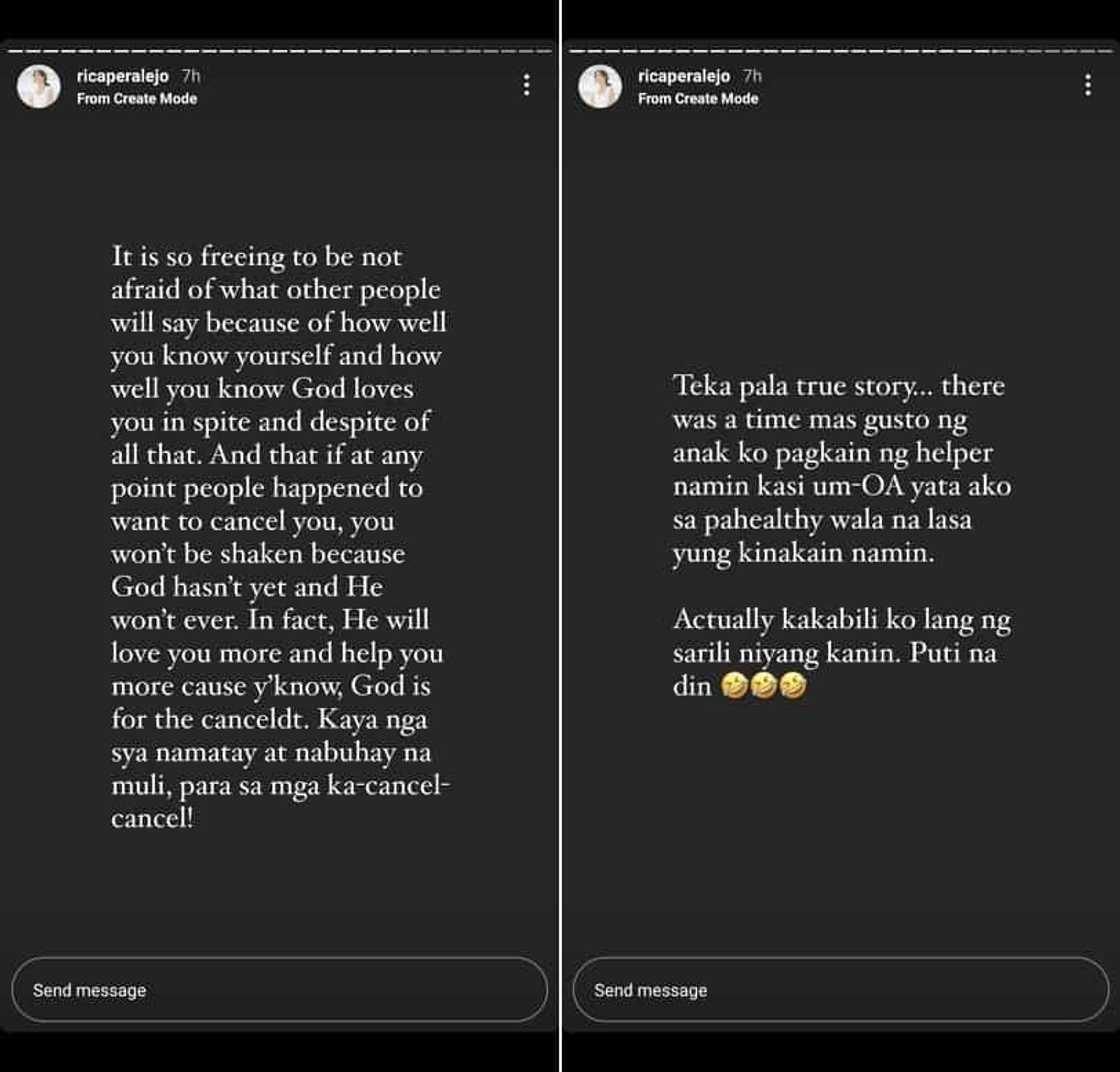 Rica Peralejo, sinupalpal ang netizen na pumuna sa kinakain ng kasambahay nila Rica Peralejo, sinupalpal ang netizen na pumuna sa kinakain ng kasambahay nila