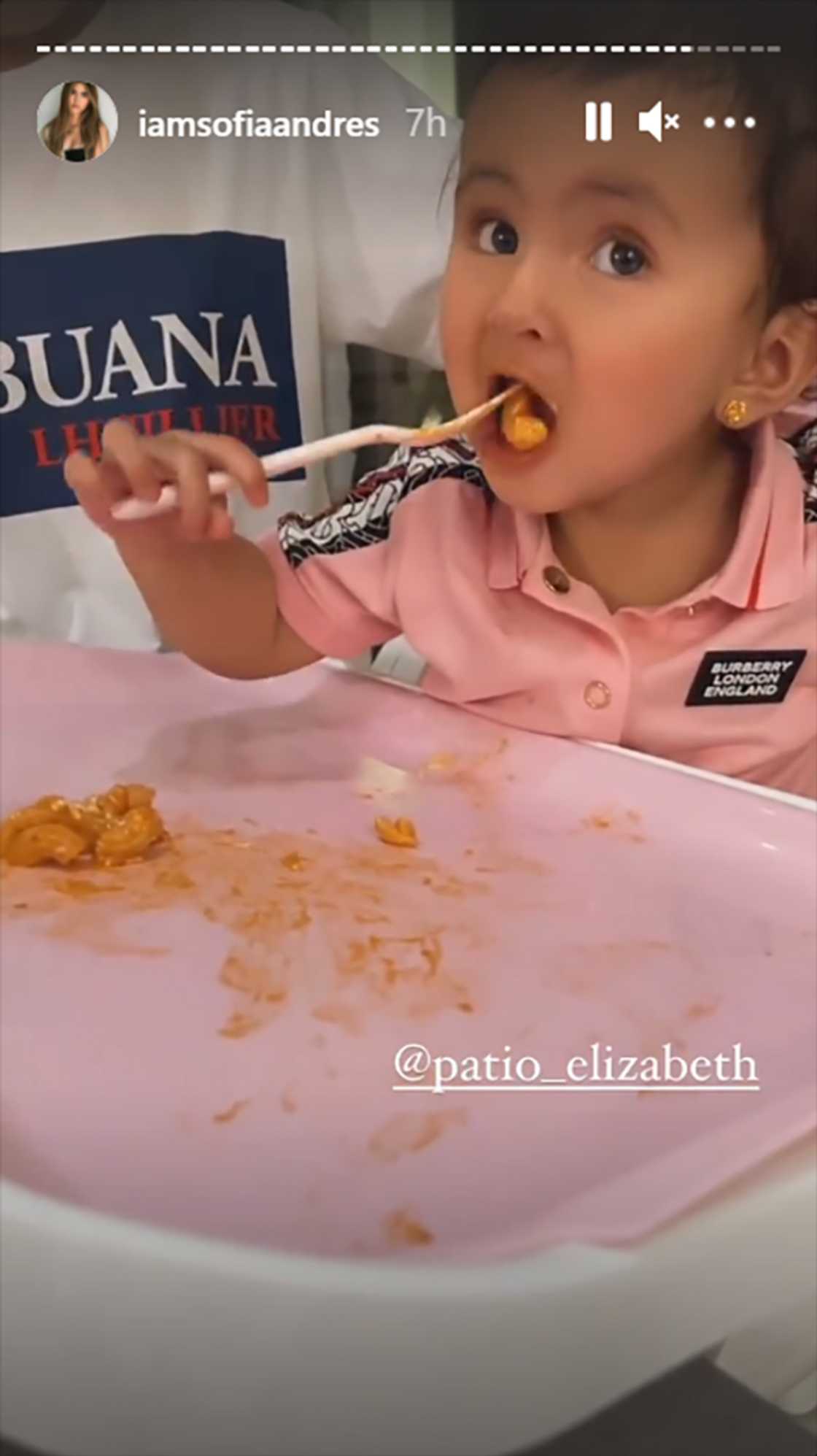 Sofia Andres shares adorable video of baby Zoe Natalia eating pasta on her own Sofia Andres shares adorable video of baby Zoe Natalia eating pasta on her own