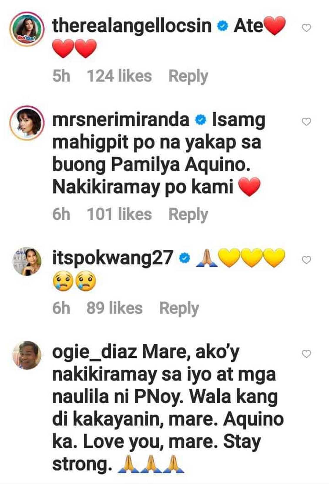 Celebs, nag-react sa latest post ni Kris Aquino tungkol Noynoy: “Wala kang di kakayanin”