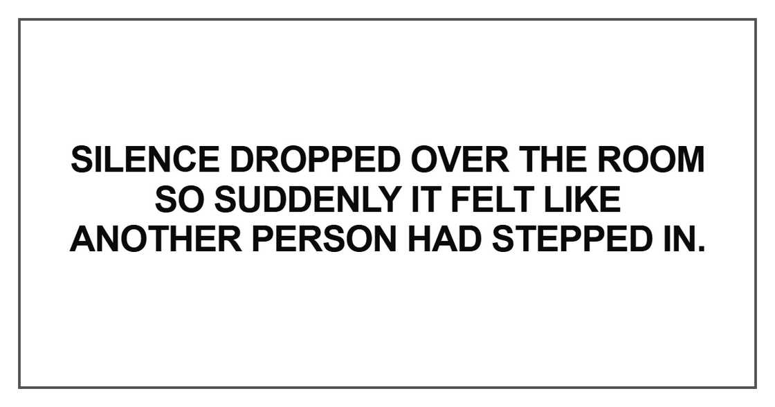 Silence dropped over the room