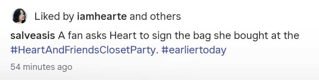 Heart Evangelista, game na pinagbigyan ang hiling ng isang fan niya