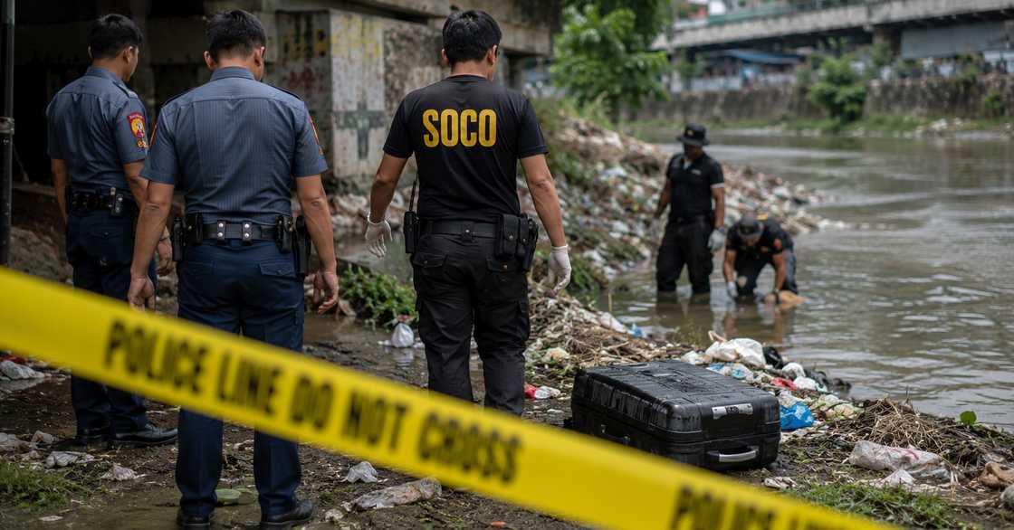 Tatlong lalaki, inaresto matapos ang imbestigasyon sa kaso ng babaeng natagpuan sa maleta