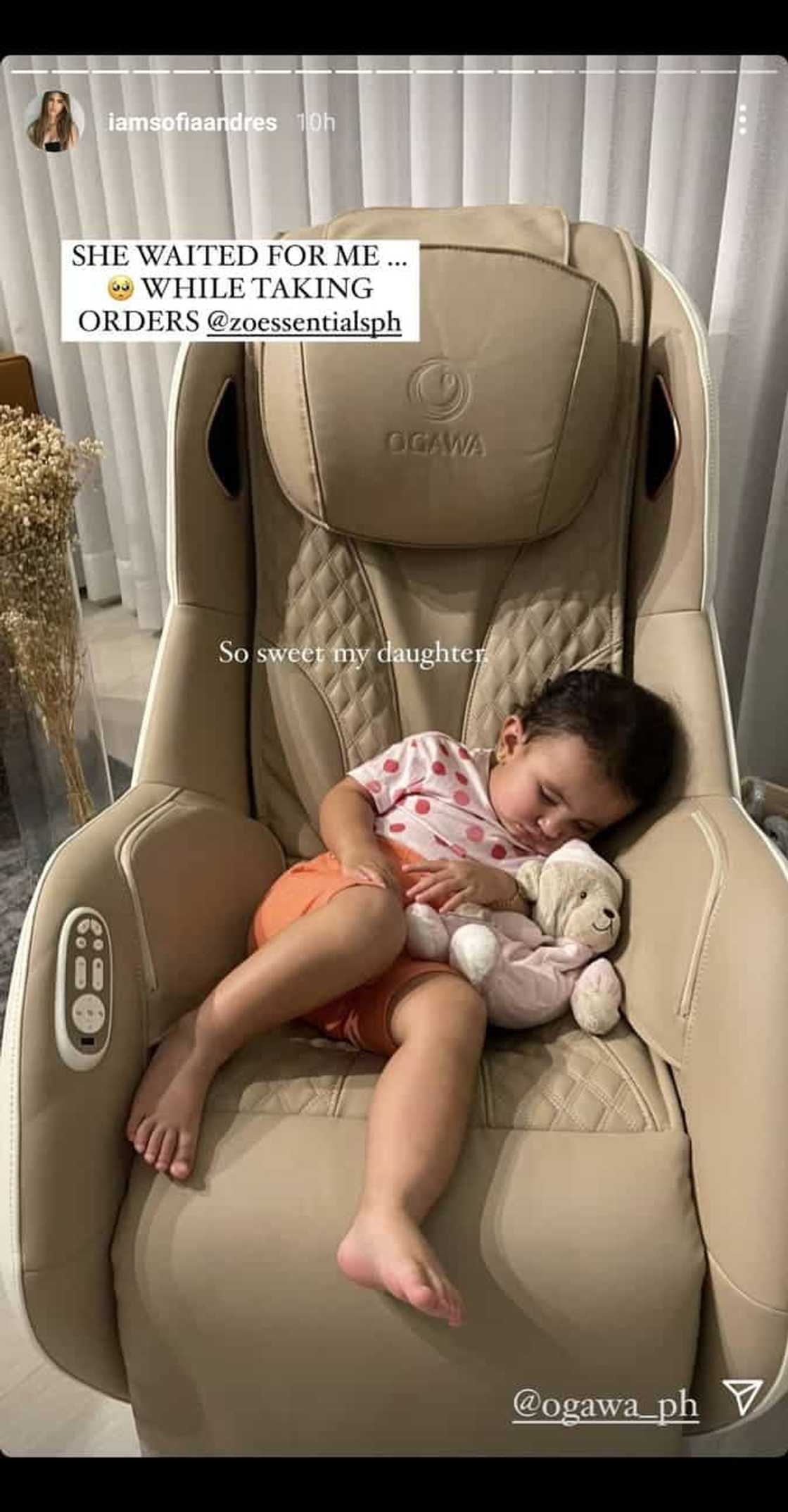 Sofia Andres shares sweet gesture of baby Zoe while waiting for her in viral post Sofia Andres shares sweet gesture of baby Zoe while waiting for her in viral post