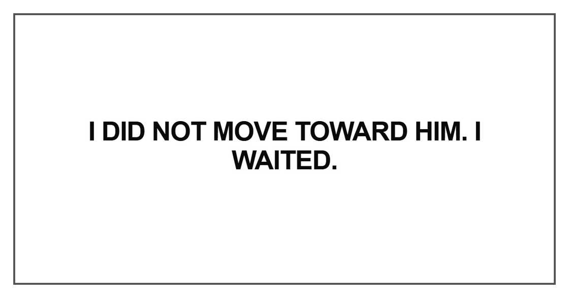 I did not move toward him I did not move toward him